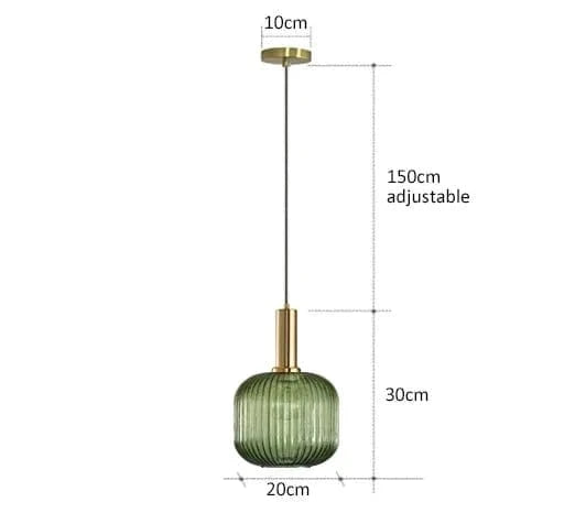 TAKLAMPA.SE Grön Gammal taklampa glas