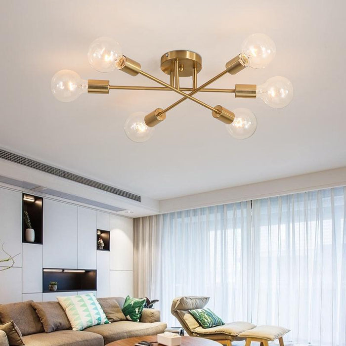 TAKLAMPA.SE Luminaire Plafonnier Guld Stor taklampa industri