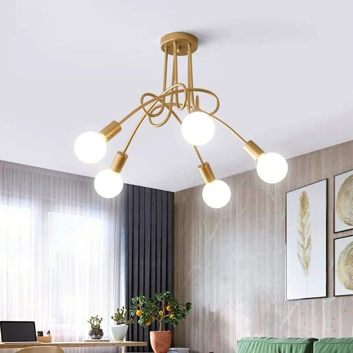 TAKLAMPA.SE Luminaire Plafonnier Guld Taklampa industri look