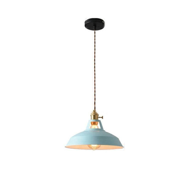 TAKLAMPA.SE Lampe Suspendue Blå Taklampa retro opalglas plåt