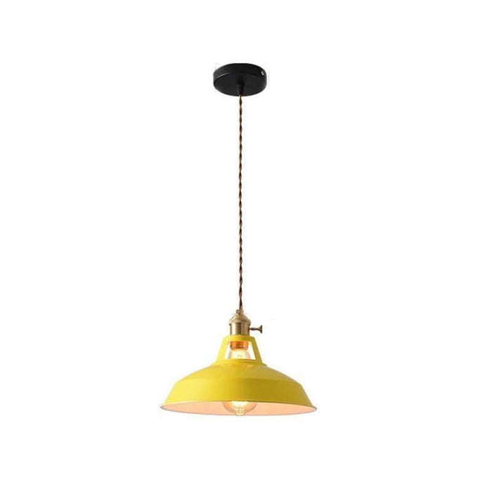 TAKLAMPA.SE Lampe Suspendue Gul Taklampa retro opalglas plåt