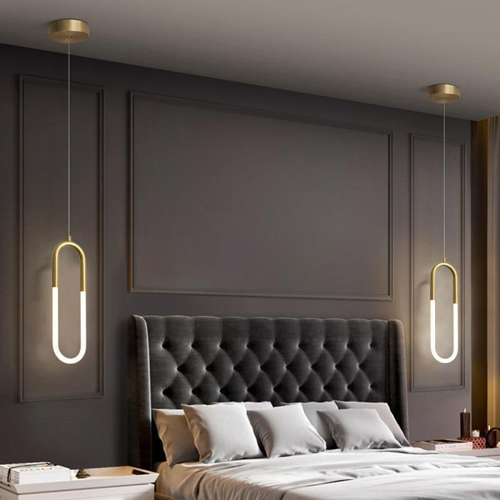 TAKLAMPA.SE Lampe Suspendue Oval Taklampa sovrum koppar