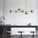 TAKLAMPA.SE Suspension Luminaire Guld Femarmad taklampa glas metall retro