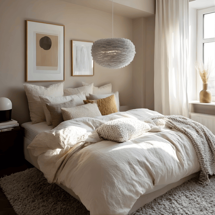 Goosy Grey – Taklampa med fjädrar TAKLAMPA.SE