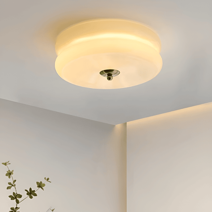 Krämfärgad glas taklampa TAKLAMPA.SE