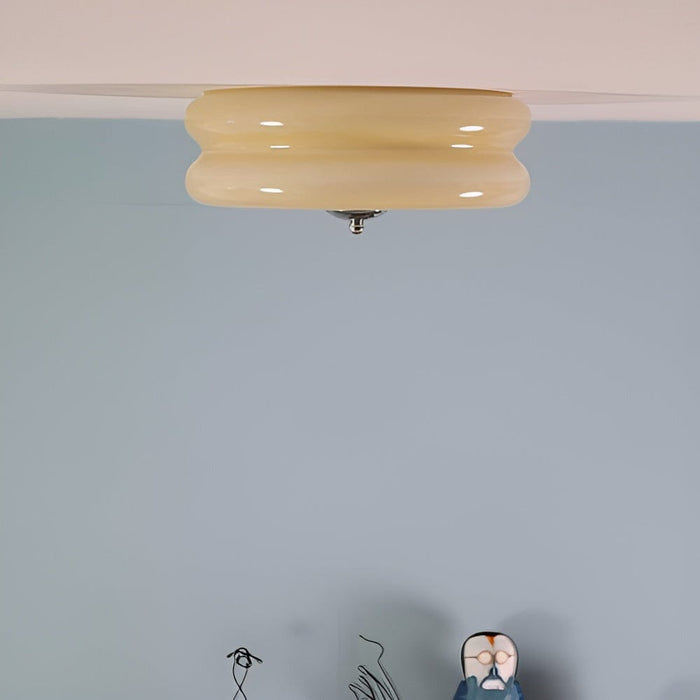 Krämfärgad glas taklampa TAKLAMPA.SE