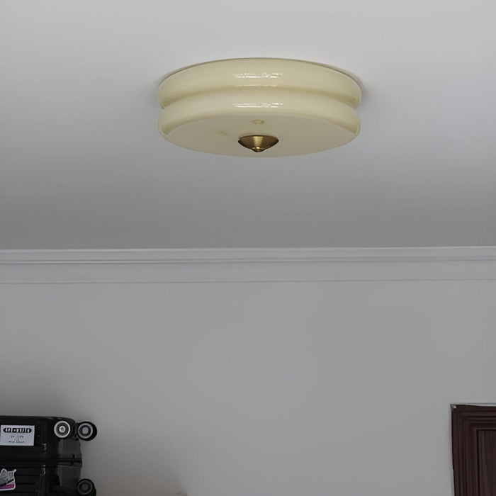 Krämfärgad glas taklampa TAKLAMPA.SE