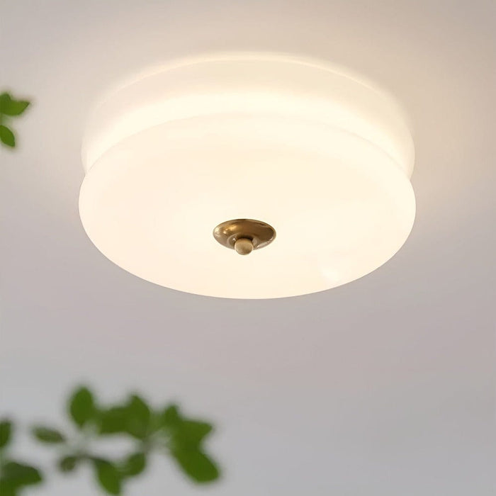 Krämfärgad glas taklampa TAKLAMPA.SE