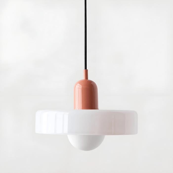 Lumo – Färgglad glas taklampa Vit / Rosa / Bild 25x18cm TAKLAMPA.SE