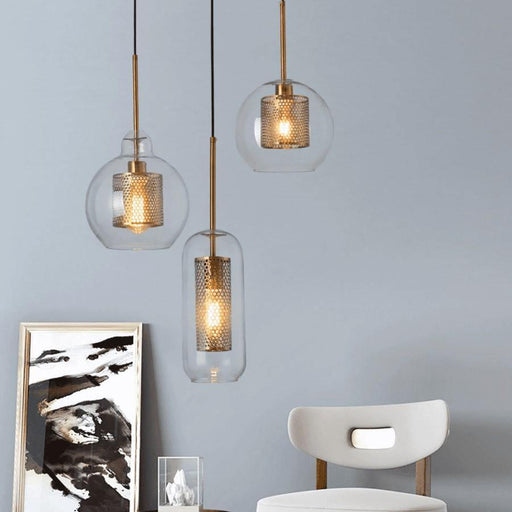 TAKLAMPA.SE Lampe Suspendue Retro taklampa glas mävssing