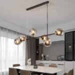TAKLAMPA.SE Suspension Luminaire Svart Femarmad taklampa glas metall retro