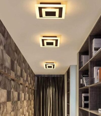 TAKLAMPA.SE Luminaire Plafonnier Brun Kvadratisk taklampa led