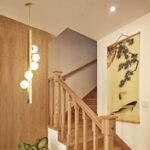 TAKLAMPA.SE Suspension Luminaire Taklampa i trä med glaskupa ljusmanschetter 2000-tal