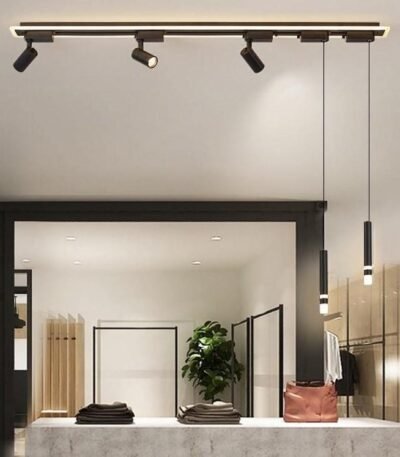 TAKLAMPA.SE Luminaire Plafonnier 3 + 2 Huvuden Taklampa kök industri riktbar