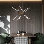 Suspension Luminaire 200000531:173#Gold 8heads 48w;136:200003939#Cold White No remote Taklampa kök mässing