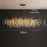 136:200006153#3 lights changeable;200000795:173#Long 100cm;5:361386#Silver Lyxig Kristall Taklampa i Guld