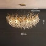 136:200006153#3 lights changeable;200000795:175#Round 60cm;5:361386#Silver Lyxig Kristall Taklampa i Guld