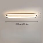 200000531:193#Black 80cm;200007763:201336100;5:361386#Warm White Modern Oval Taklampa i Svart