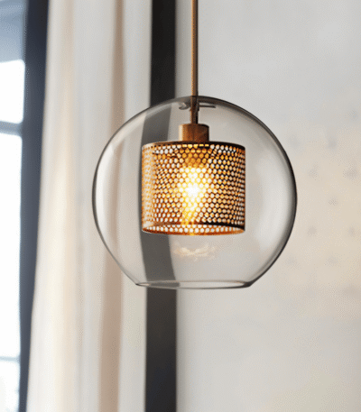 Hem & Trädgård > Belysning > Belysningsarmaturer > Taklampor Geometrisk glas hänglampa med bikakdesign