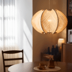 Hem & Trädgård > Belysning > Belysningsarmaturer > Taklampor Geometrisk Hänglampa av Hampasnöre och Trä