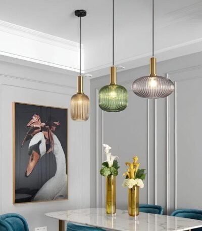 Pendant Lights Randig Ljuskrona i Vintageglas