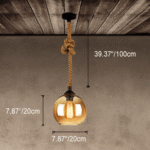 Hem & Trädgård > Belysning > Belysningsarmaturer > Taklampor Pendellampa med Glasboll i Rep