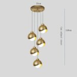 136:200002572#3 light color;200000531:496#D-Gold Modern Taklampa med Glaskula