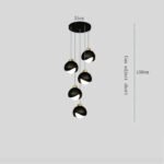 136:200002572#3 light color;200000531:10#D-black Modern Taklampa med Glaskula