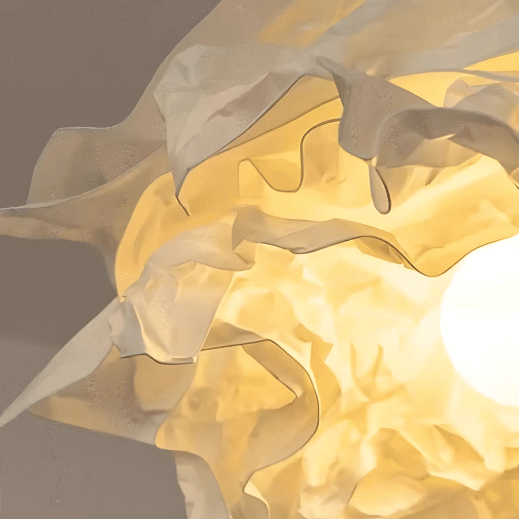 Design taklampa i ljus textil