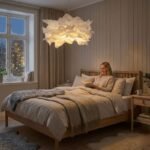 Design taklampa i ljus textil