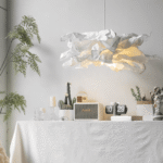 Design taklampa i ljus textil