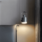 Hem & Trädgård > Belysning > Belysningsarmaturer > Takarmaturer Pendellampa i Metall med Nordiskt Träkorn