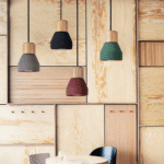 Hem & Trädgård > Belysning > Belysningsarmaturer > Takarmaturer Taklampa av Betong med Inslag av Trä