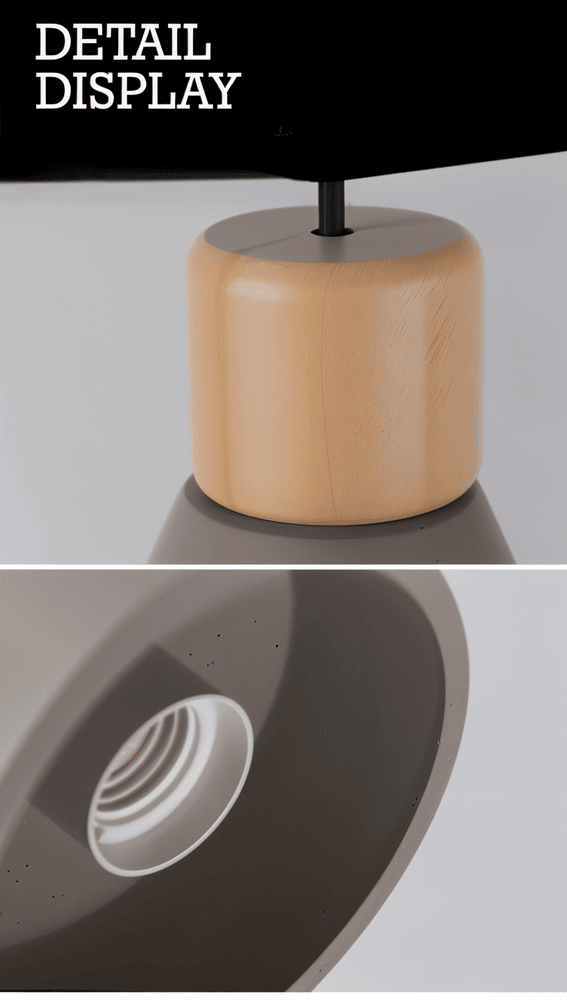 Hem & Trädgård > Belysning > Belysningsarmaturer > Takarmaturer Taklampa av Betong med Inslag av Trä