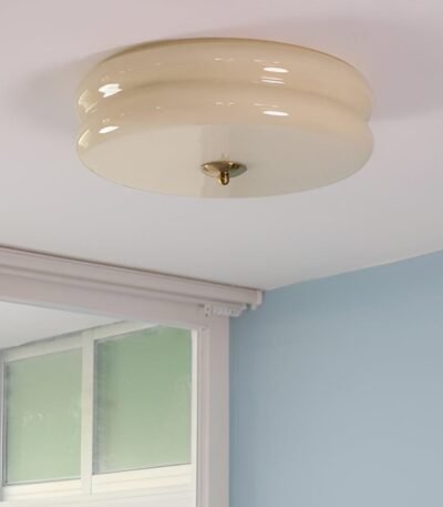 Hem & Trädgård > Belysning > Belysningsarmaturer > Takarmaturer Taklampa i Krämfärgat Glas