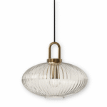 Hem & Trädgård > Belysning > Belysningsarmaturer > Taklampor efze Nordisk Ribbad Glas Pendellampa