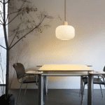 Hem & Trädgård > Belysning > Belysningsarmaturer > Taklampor Elegant Japansk Mjölkvit Ribbad Glas Hänglampa