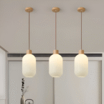 Hem & Trädgård > Belysning > Belysningsarmaturer > Taklampor Elegant Japansk Mjölkvit Ribbad Glas Hänglampa