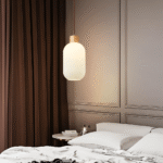 Hem & Trädgård > Belysning > Belysningsarmaturer > Taklampor Elegant Japansk Mjölkvit Ribbad Glas Hänglampa