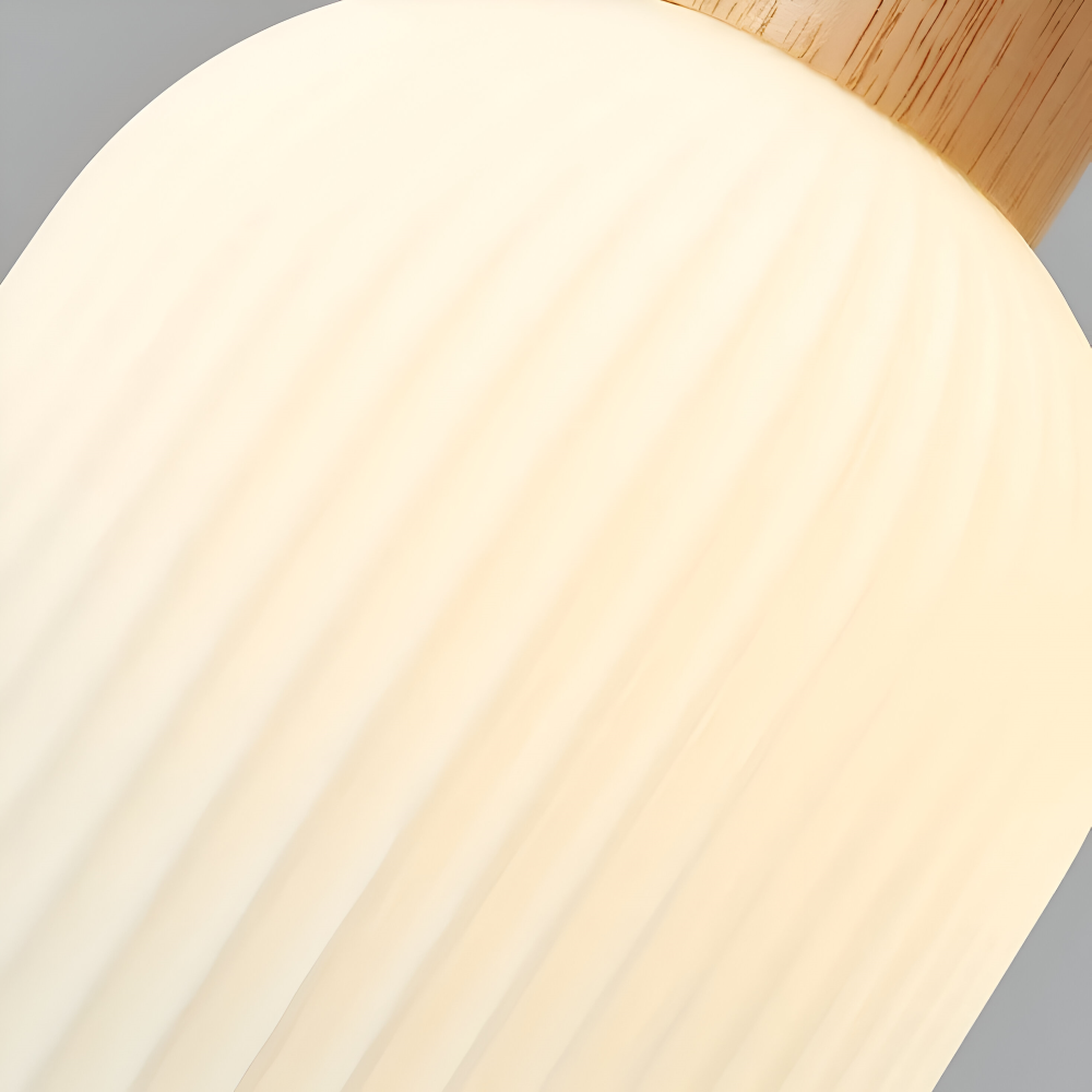 Hem & Trädgård > Belysning > Belysningsarmaturer > Taklampor Elegant Japansk Mjölkvit Ribbad Glas Hänglampa