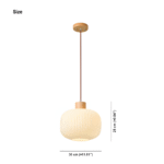 Hem & Trädgård > Belysning > Belysningsarmaturer > Taklampor Elegant Japansk Mjölkvit Ribbad Glas Hänglampa