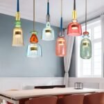 Hem & Trädgård > Belysning > Belysningsarmaturer > Taklampor Flerfärgad Glas Hänglampa