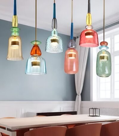 Hem & Trädgård > Belysning > Belysningsarmaturer > Taklampor Flerfärgad Glas Hänglampa