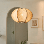 Hem & Trädgård > Belysning > Belysningsarmaturer > Taklampor Geometrisk Hänglampa av Hampasnöre och Trä