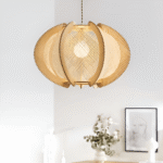 Hem & Trädgård > Belysning > Belysningsarmaturer > Taklampor Geometrisk Hänglampa av Hampasnöre och Trä