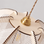 Hem & Trädgård > Belysning > Belysningsarmaturer > Taklampor Geometrisk Hänglampa av Hampasnöre och Trä