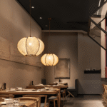 Hem & Trädgård > Belysning > Belysningsarmaturer > Taklampor Geometrisk Hänglampa av Hampasnöre och Trä