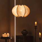 Hem & Trädgård > Belysning > Belysningsarmaturer > Taklampor Geometrisk Hänglampa av Hampasnöre och Trä