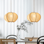 Hem & Trädgård > Belysning > Belysningsarmaturer > Taklampor Geometrisk Hänglampa av Hampasnöre och Trä