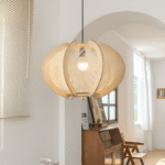 Hem & Trädgård > Belysning > Belysningsarmaturer > Taklampor Geometrisk Hänglampa av Hampasnöre och Trä